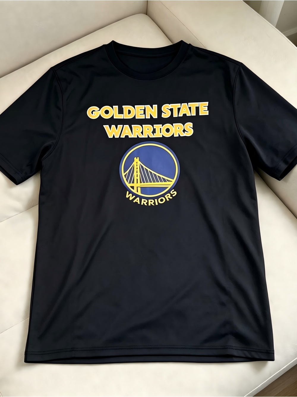 Golden State Warriors with yellow text and logo black Women Men T-shirt Unisex